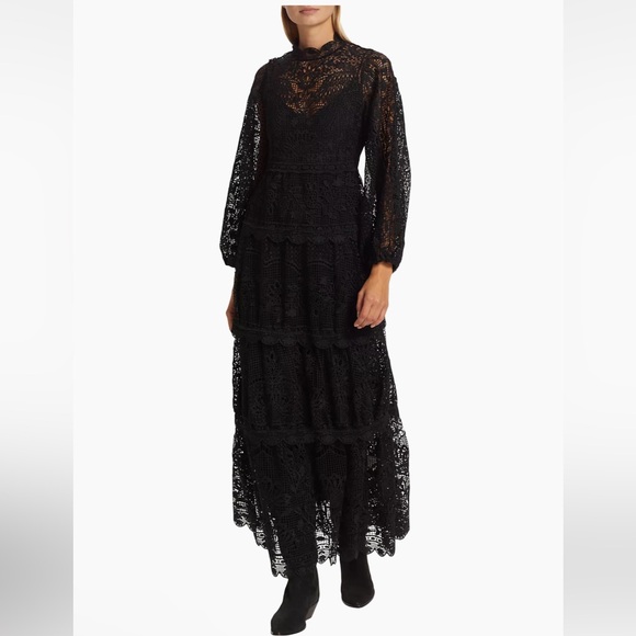 FARM RIO Long Sleeve Guipure Lace Maxi Dress - Picture 10 of 13